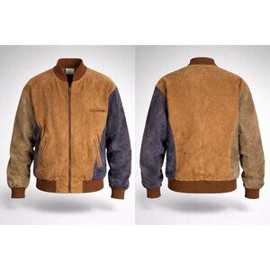 PB Martin Vintage Leather Jacket Colorblock 80s 90s Bomber Mens L